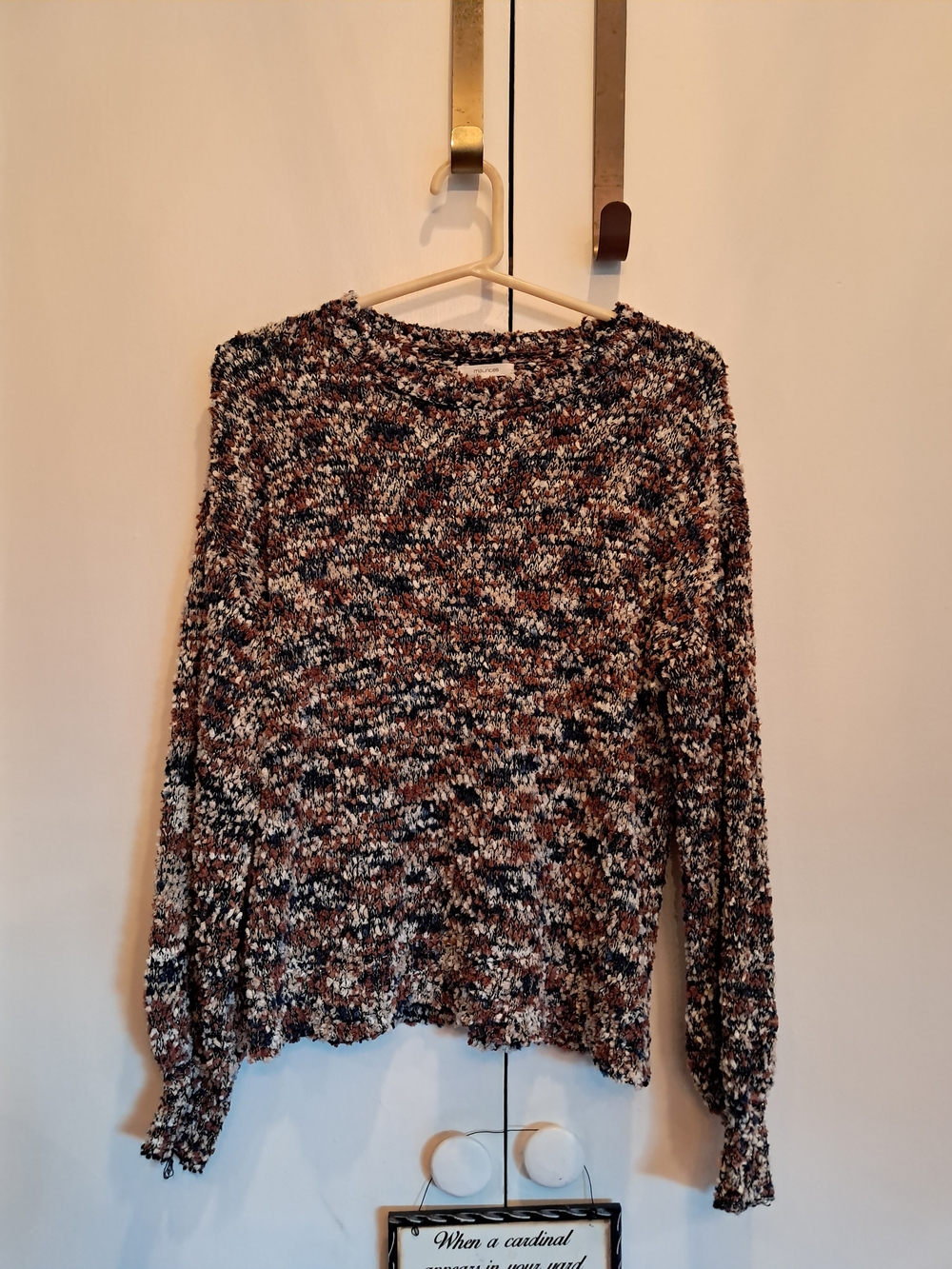 Maurices Marled Crewneck Sweater in Black, Brown & Cream